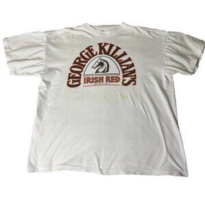 Vintage 90’s George Killians Shirt Irish Red Adult XL Tee STAINED Cotton